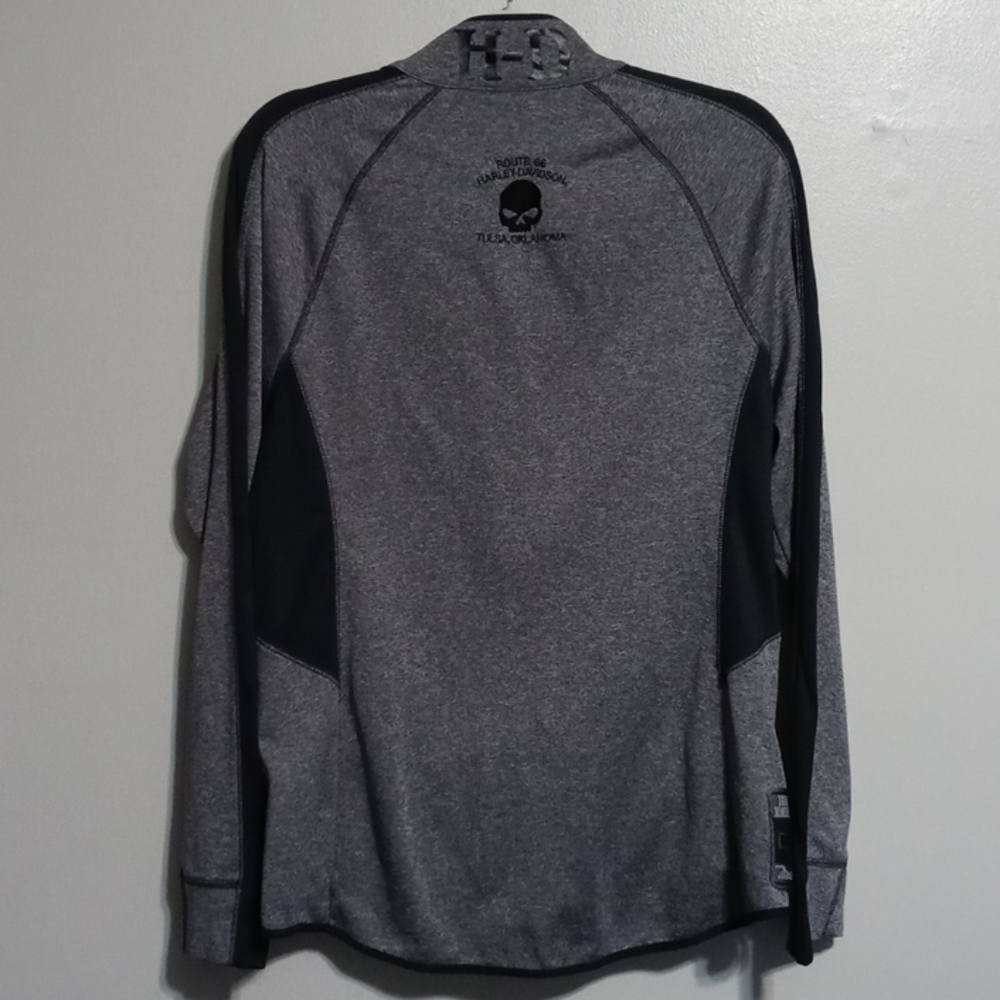 Harley Davidson Pull Over Grey Jacket Half Zip - image 7